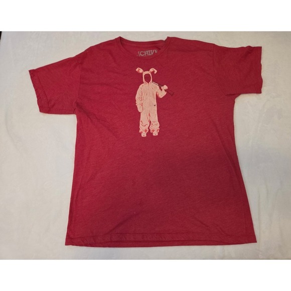 Chive Tees Other - 064-Christmas story Men's Bunny Graphic Crew Neck Short Sleeve Tee Red XL
